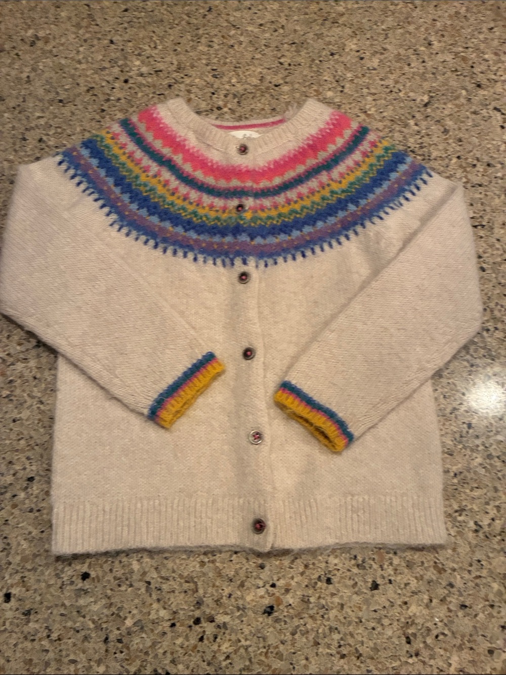6-7 Mini Boden Fair Isle Cardigan